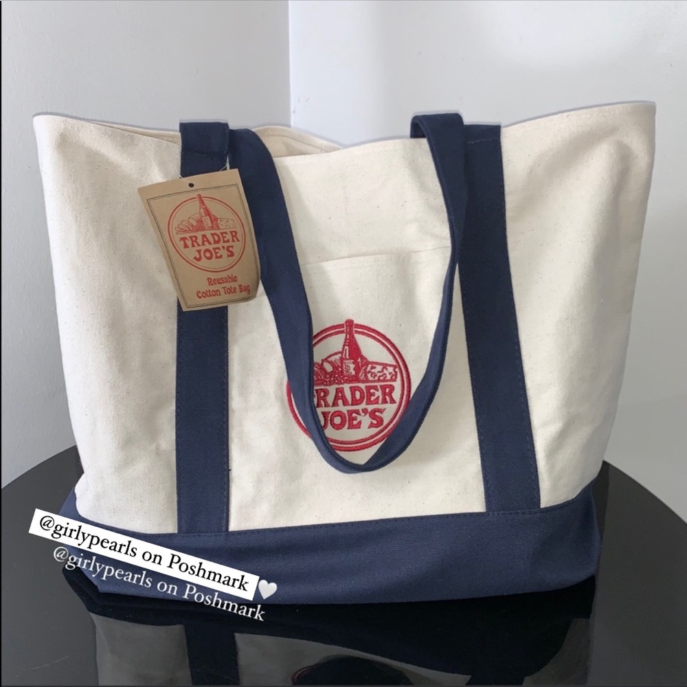 Trader Joe's Bag Tote Cotton Reusable NEW